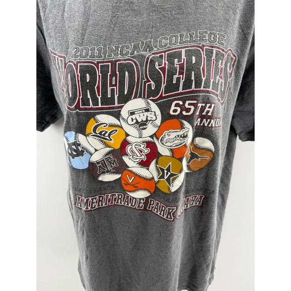 NCAA 2011 College World Series 65th Annual Tee Shirt Vintage Mens Medium New - Picture 6 of 7